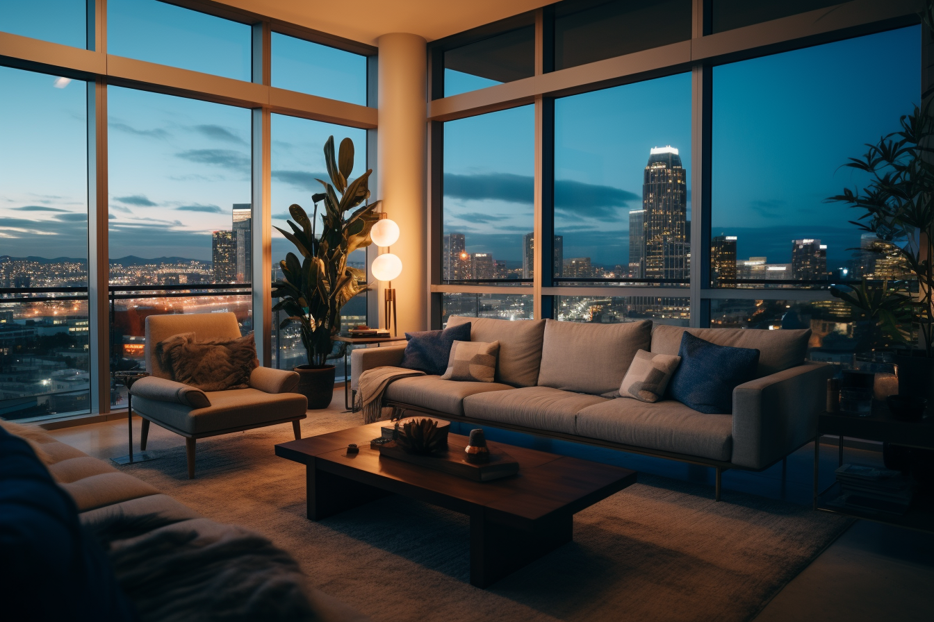 image from inside a condo in San Diego overlooking San Diego Bay.