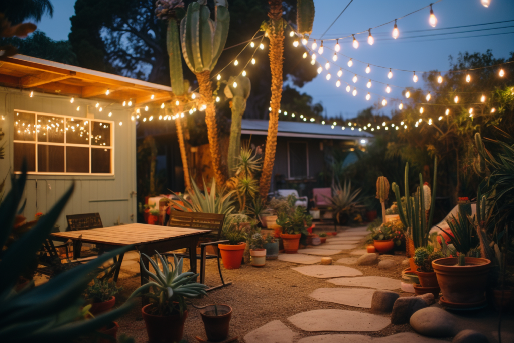 a home in san diego at dusk